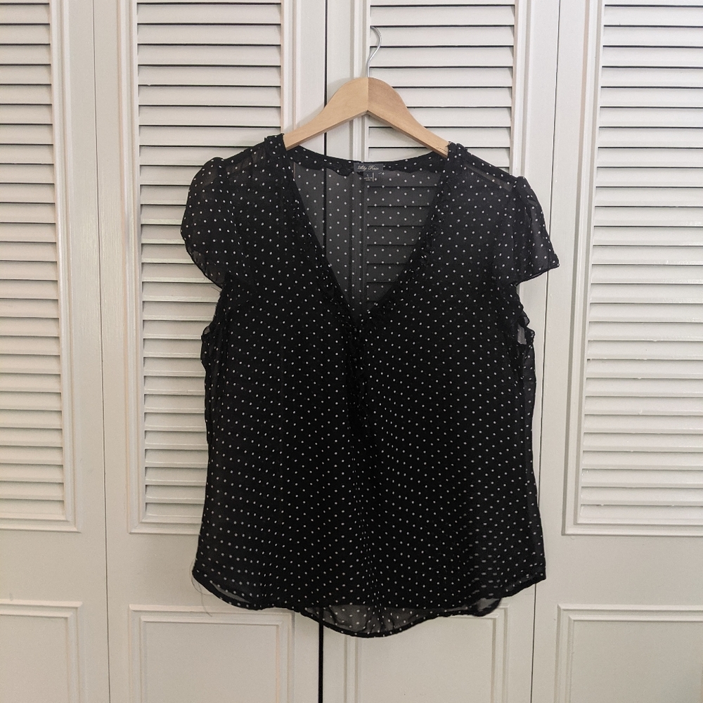 Black White Polka Dot Top